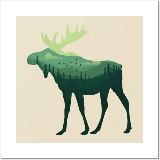 moose lover,moose gift animal moose nature in alaska elk Posters and Art